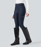 Legging 7/8 brillant taille haute avec poches