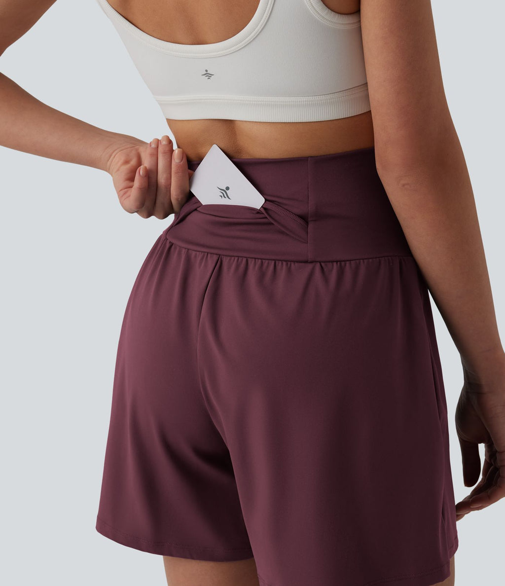 Short de yoga SoftlyZero™ Airy taille haute effet frais InstantCool avec poches 12,5 cm