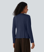 Blazer de travail col rond à agrafes