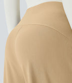 Halara Flex™ Pantalon Tailleur Évasé à Taille Haute Sculptant la Silhouette avec Poches Latérales Micro Waffle