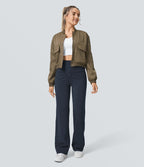 Pantalon taille haute coupe droite DayStretch avec poches