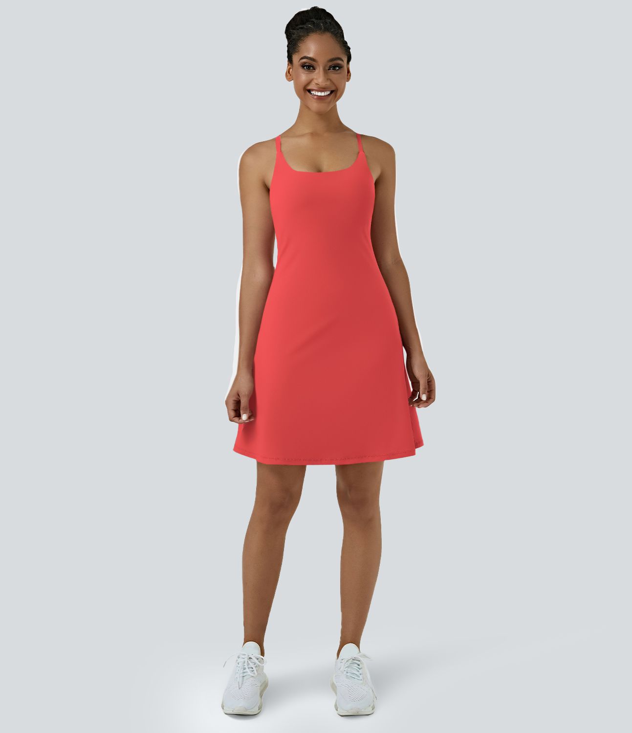 Softlyzero™ Airy Robe Sport de Yoga Plus Longue Dos Nu Découp Bretelles Réglables et Poches
