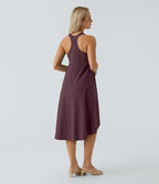 Robe décontractée mi-longue Breezeful™ dos nageur poche latérale fluide asymétrique séchage rapide A-C
