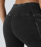 Halara Flex™ Jegging Travail Tricoté Extensible Lavé Poche Latérale Croisée