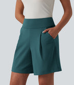 Short tailleur ample DayStretch taille haute 17,5 cm avec poches