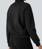 Veste polaire de randonnée réversible col montant manches longues avec poches (Deux looks en un)