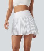 Jupe mini tennis 2-en-1 plissée taille haute sans couture OneForm Seamless Flow avec poches