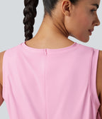Robe de sport mini de yoga SoftlyZero™ col rond sans manches 2-en-1 effet frais InstantCool avec poches, accès facile Easy Peasy