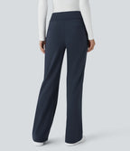 Pantalon tailleur évasé taille mi-haute Halara Flex™ DayStretch avec zip latéral et poches