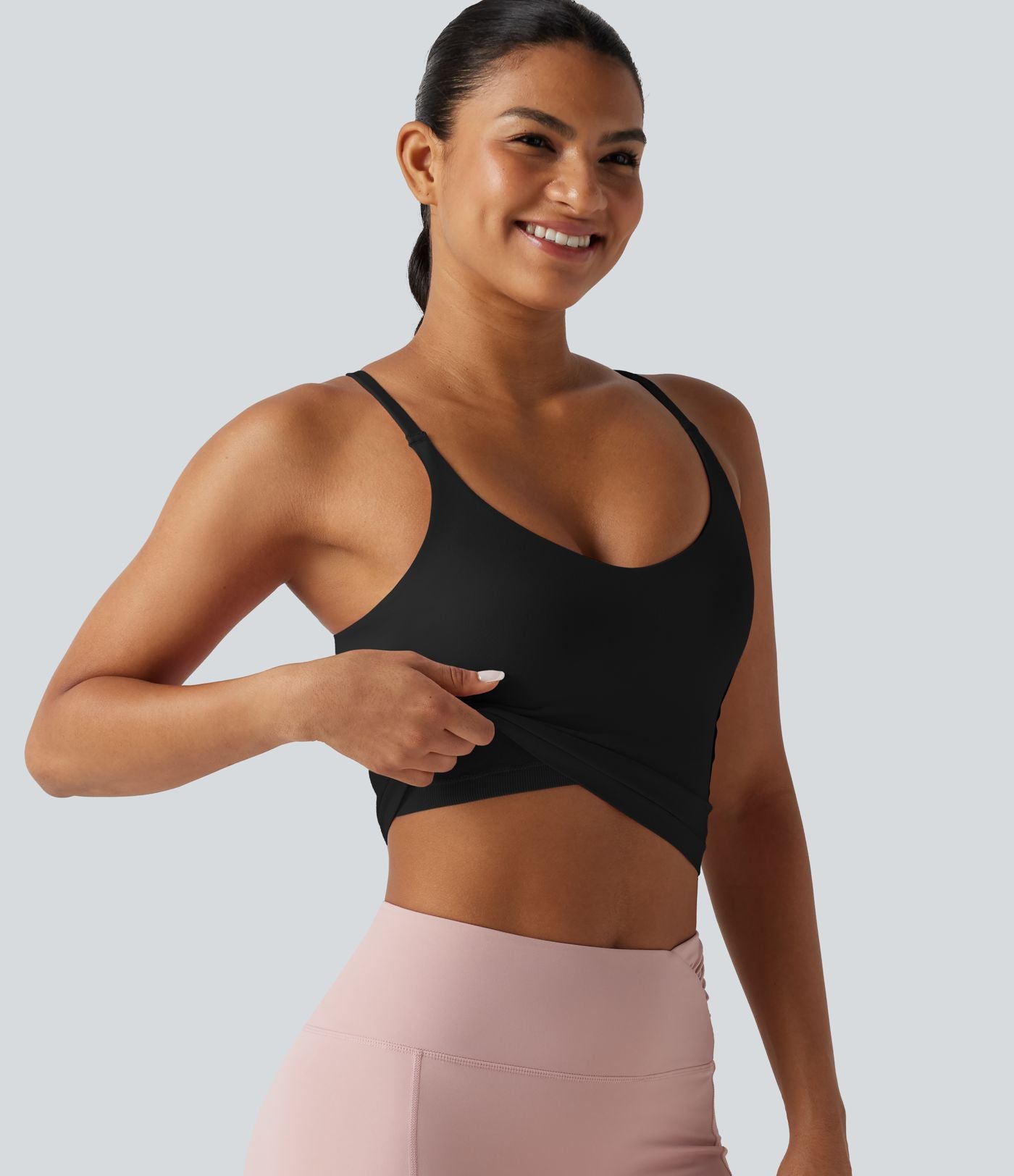 Débardeur de yoga court OneForm Seamless Flow, brassière intégrée