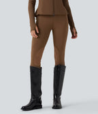 Pantalon ajusté taille haute effet daim contrastant DayStretch avec poches