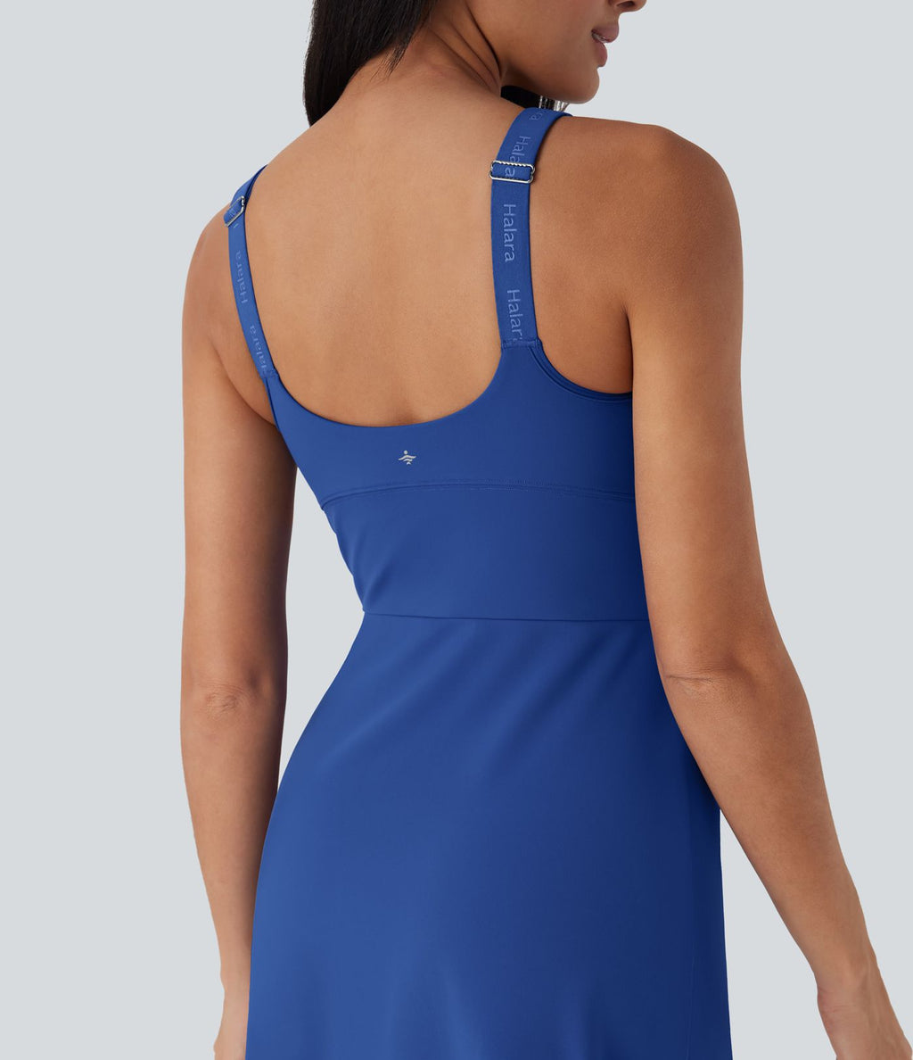 Robe de sport yoga 2-en-1 SoftlyZero™ Plush push-up coques moulées avec poches édition Easy Peasy E-G