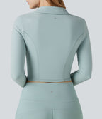 Top de sport tennis SoftlyZero™ Plush court col polo manches longues avec trous pouces