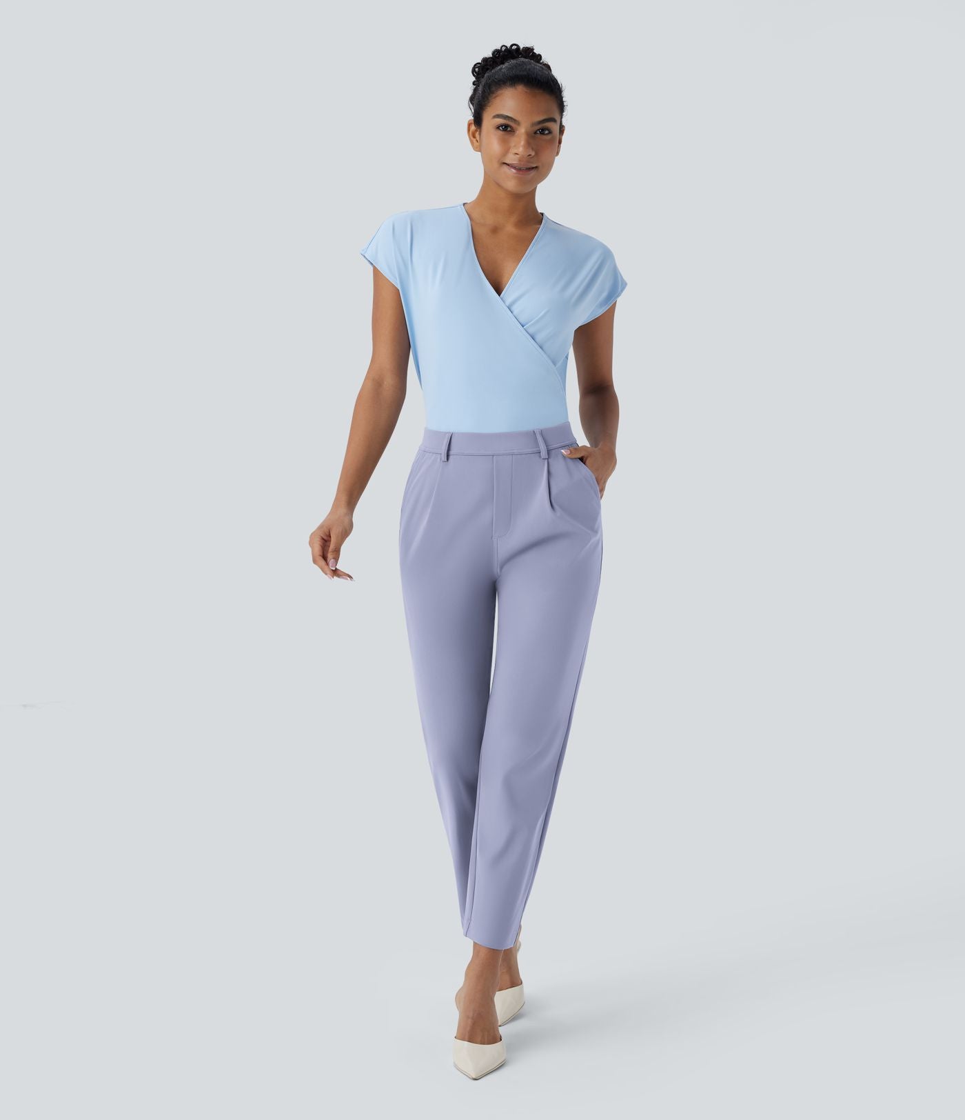 Pantalon de travail fuselé longueur cheville taille haute Halara Flex™ DayStretch avec poches