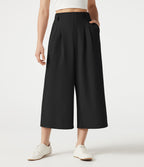 Pantalon tailleur cropped Halara Flex™ taille haute jambes larges en gaufré avec poches