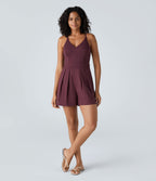 Breezeful™ Combishort Dos Nu Poche Zippée Invisible Sur le Côté Jambe Large Séchage Rapide