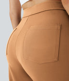 Pantalon taille haute coupe droite DayStretch avec poches
