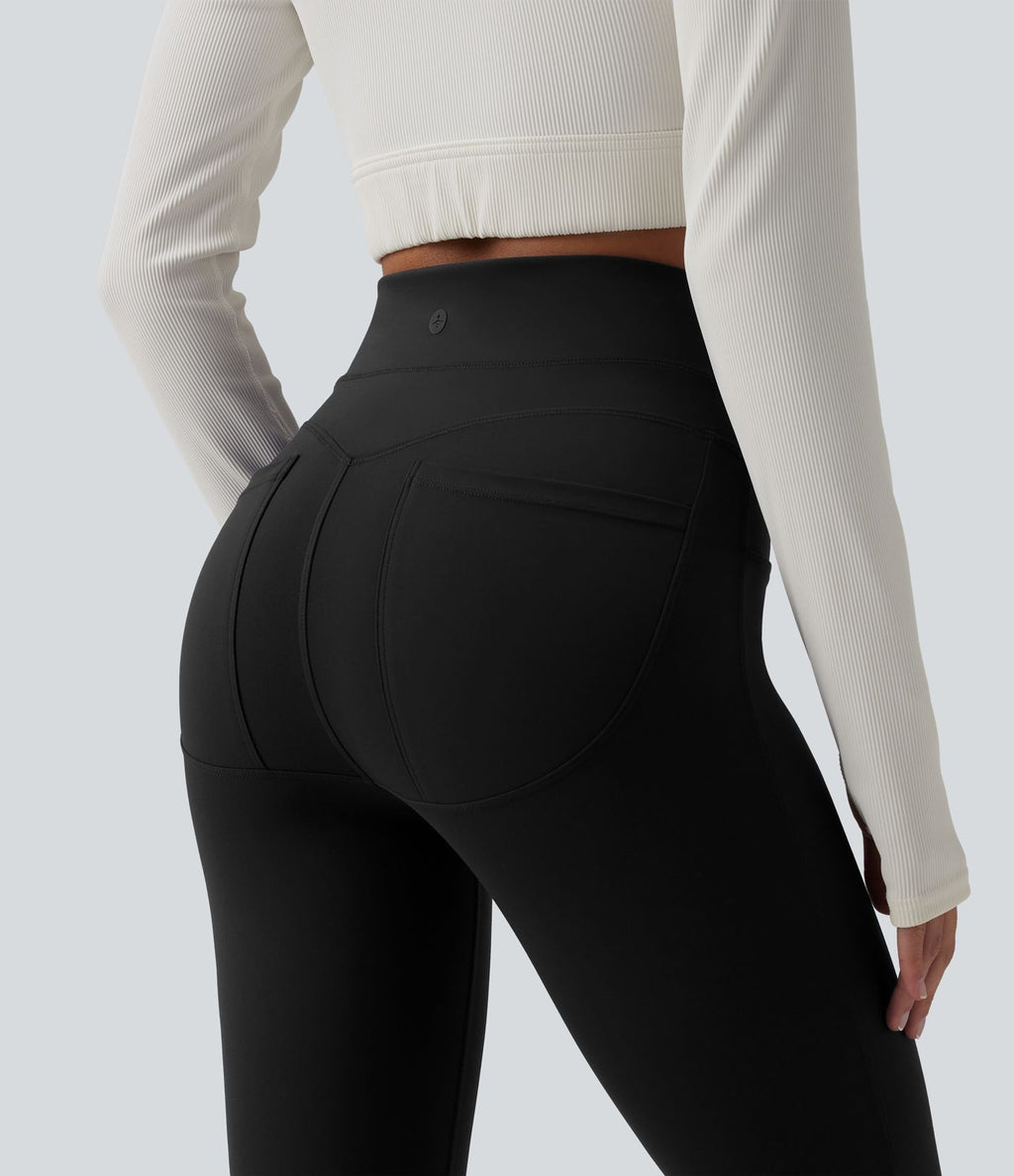 Legging de sport bootcut Halara UltraSculpt™ taille haute gainant avec poches