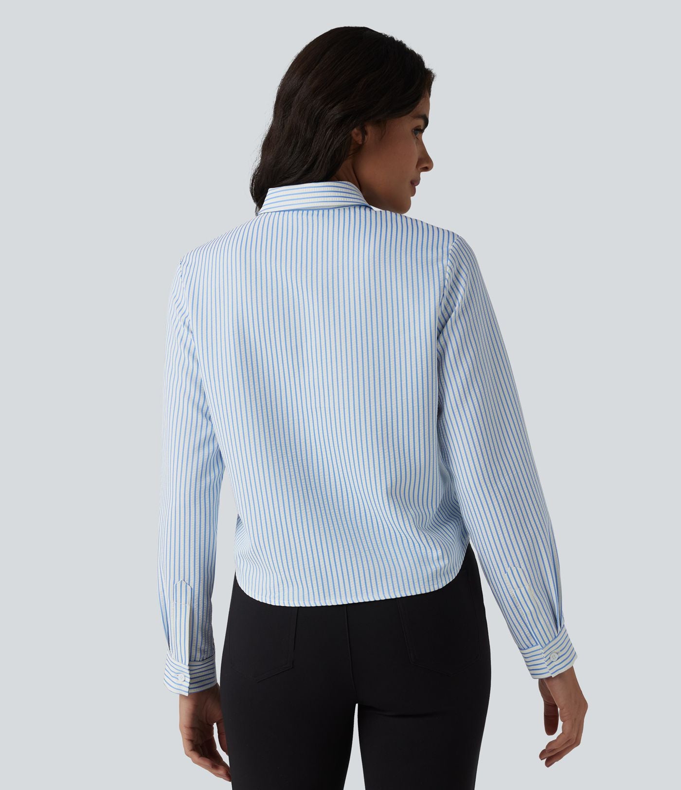 Chemise tailleur à rayures manches longues