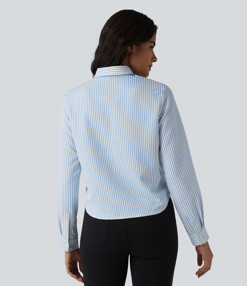 Chemise tailleur à rayures manches longues