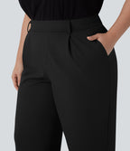Pantalon de travail grande taille fuselé longueur cheville taille haute Halara Flex™ DayStretch avec poches