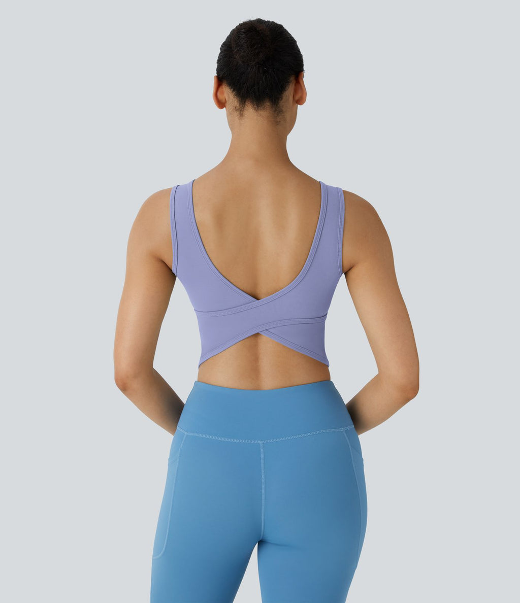Débardeur danse barre ballet col U croisé A-D