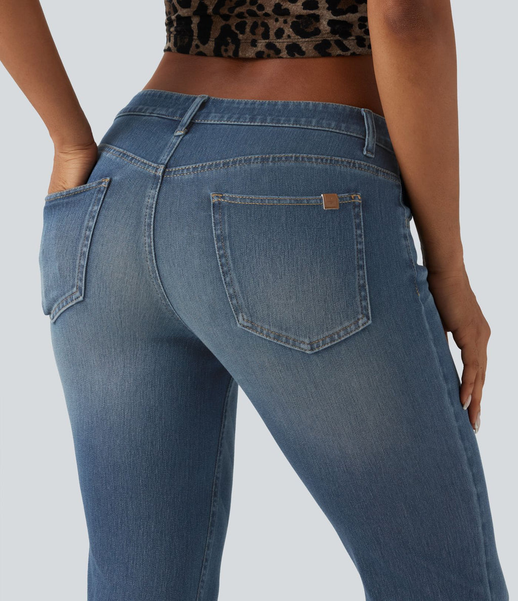 Jean bootcut Halara Flex™ taille basse délavé avec poches