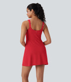 Robe de sport yoga 2-en-1 SoftlyZero™ Plush push-up coques moulées fermeture éclair avec poches édition Easy Peasy E-G