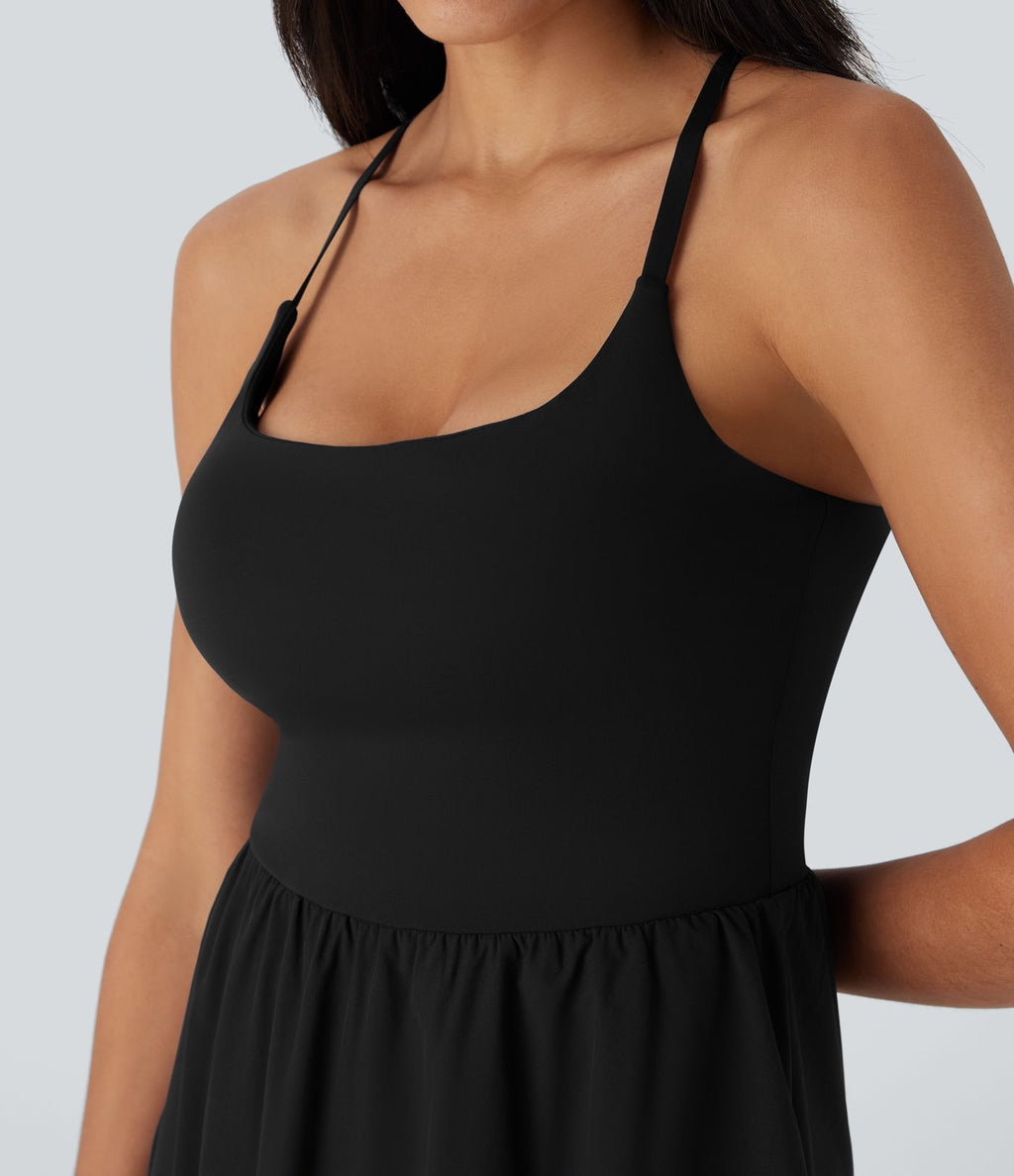 Robe décontractée mi-longue 2-pièces Breezeful™ asymétrique fluide séchage rapide avec poche E-G