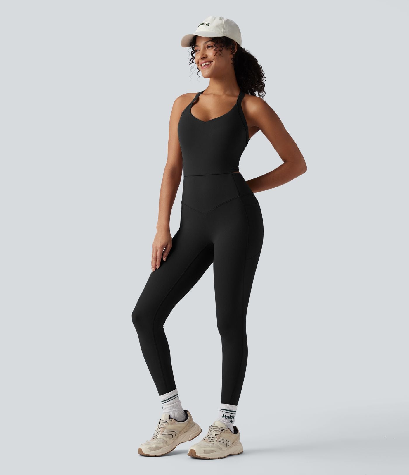 Combinaison d'entraînement gainante Halara UltraSculpt™ avec poches - Édition Easy Peasy - Bonnets E-G