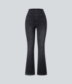 Halara Flex™ Jean bootcut décontracté extensible délavé taille haute à poches multiples
