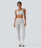 Brassière de sport yoga soutien léger col U à découpes rayé bonnets A-C