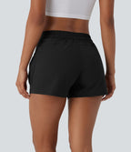 Short décontracté taille moyenne à ceinture ajustable et poches latérales