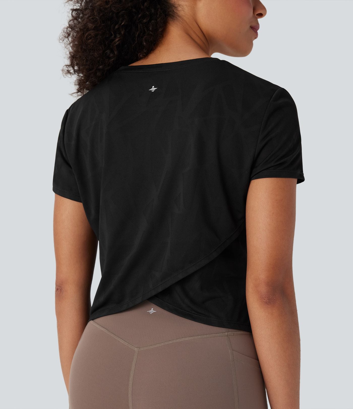 Haut de sport yoga ourlet croisé jacquard sans couture OneForm Seamless Flow