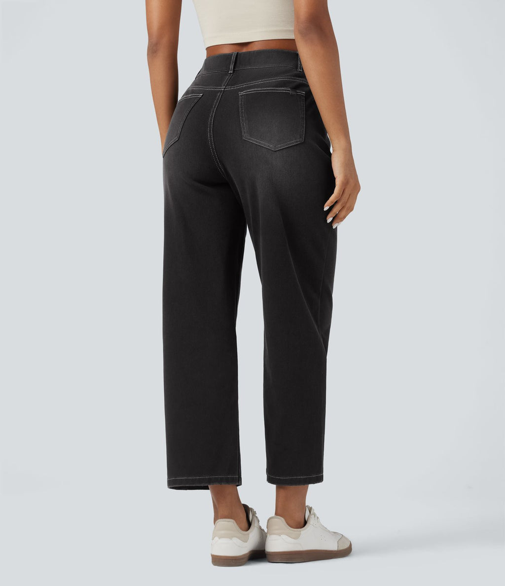 Jean baggy Halara Flex™ taille haute coupe en V 7/8 avec poches