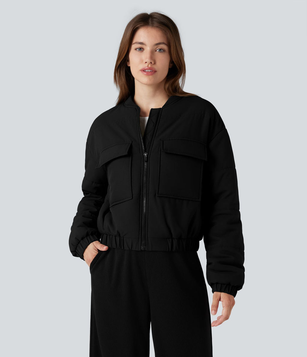 Doudoune bomber zippée avec poches