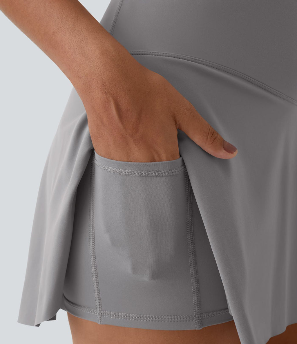 Jupe de tennis mini 2-en-1 quotidienne SoftlyZero™ Airy avec croisement, poche latérale et effet frais InstantCool, Lucid, protection solaire UPF50+