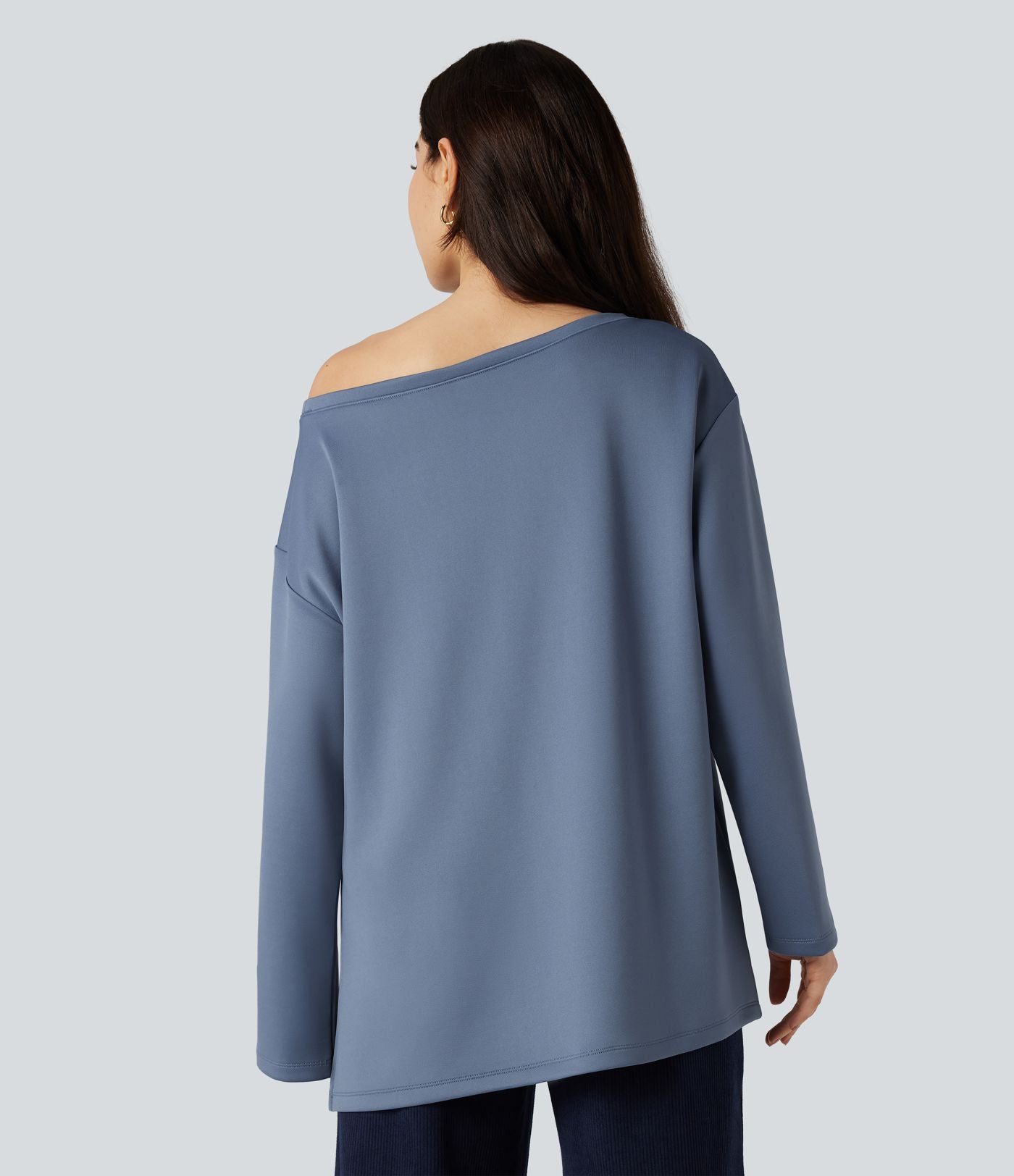 Sweat-shirt col bateau manches longues coupe décontractée
