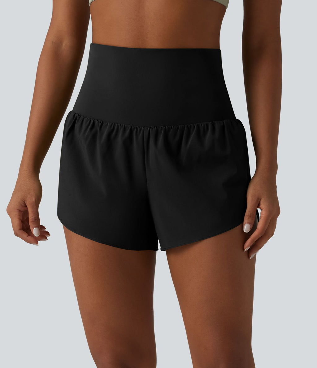 Breezeful™ Short de sport 2 en 1 taille très haute rabattable ourlet croisé à séchage rapide avec poches