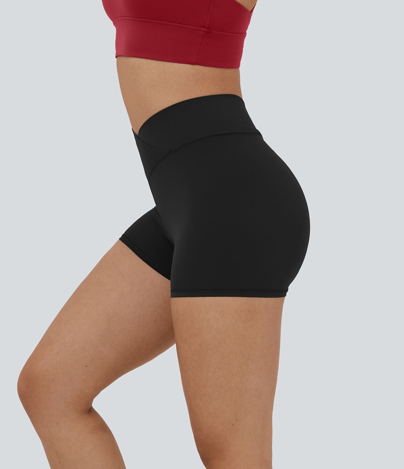 Softlyzero™ Short 7,5cm Biker Taille Haute Croisé Uni