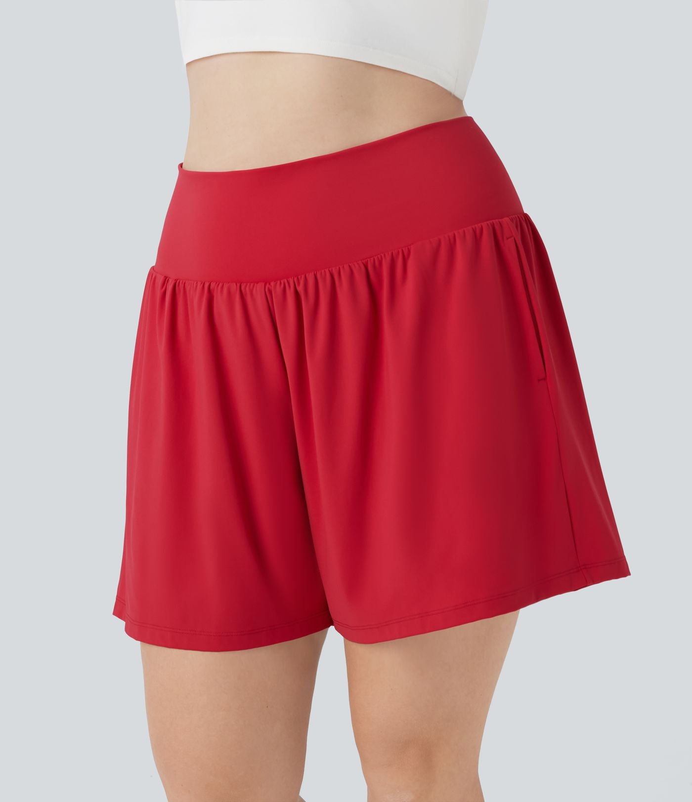 Short tailleur 2-en-1 Cool Touch yoga taille très haute Softlyzero™ Airy grande taille 17,5 cm avec poches