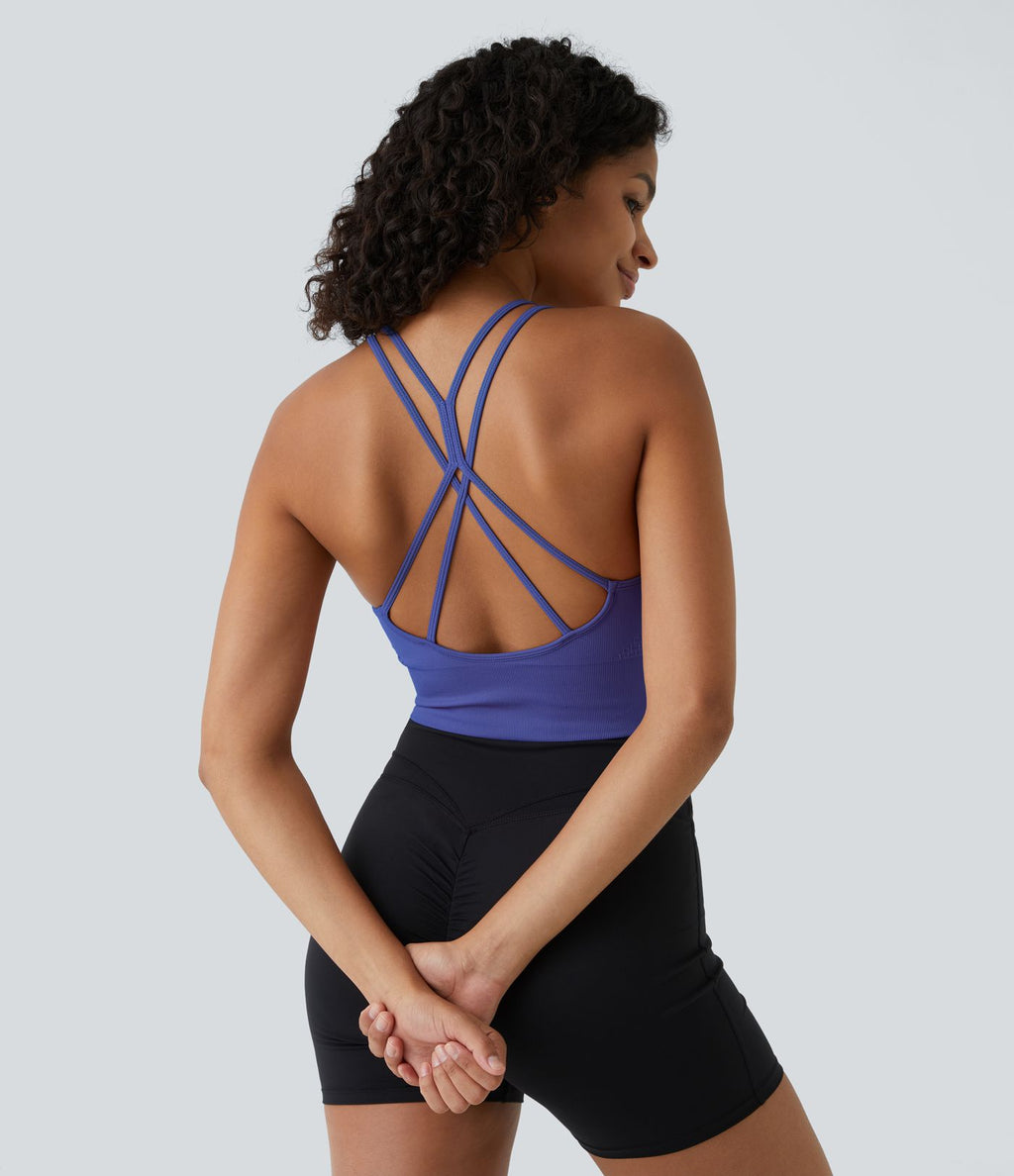 Brassière de sport maintien léger bretelles froncées doubles bonnets A-D OneForm Seamless Flow