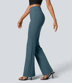 Pantalon tailleur légèrement évasé taille haute avec poches arrière Halara Flex™