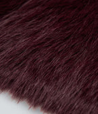 Manteau cape fausse fourrure col V manches longues