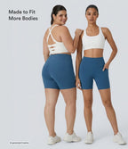 Short cycliste d'entraînement gainant taille haute UltraSculpt™ SoCinched à poches latérales 12,5 cm