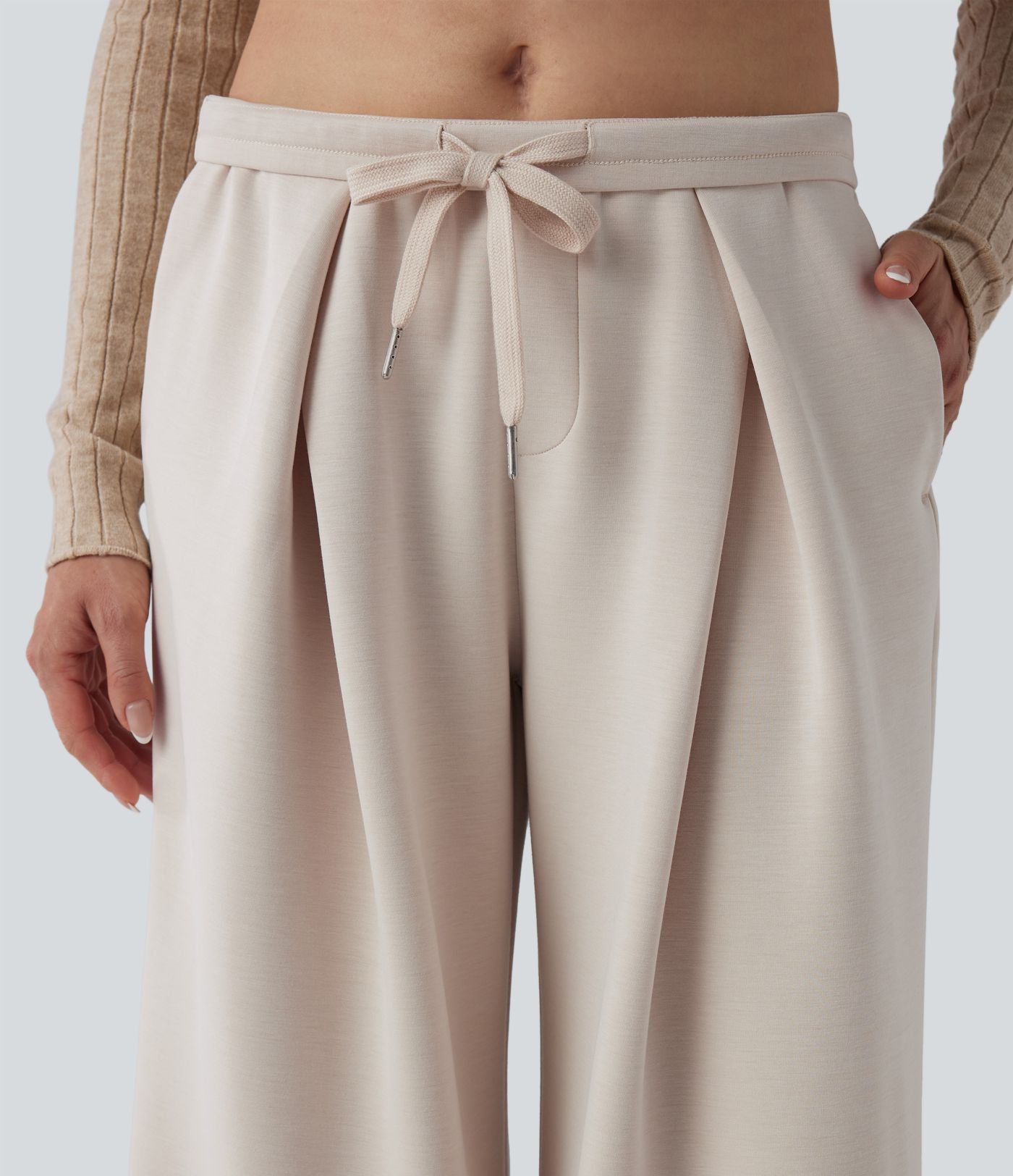 Pantalon décontracté SpacerTek™ baggy taille mi-haute, dos croisé avec cordon de serrage et poches