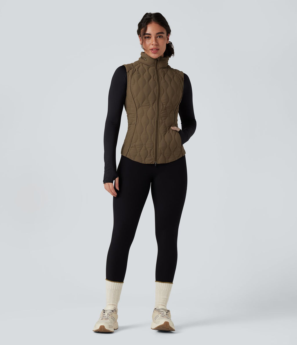 Gilet matelassé running PuffFlex col montant avec zip pliable avec poches