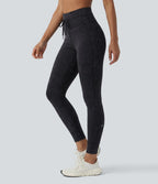 Legging casual 7/8 taille haute avec cordon de serrage et poches
