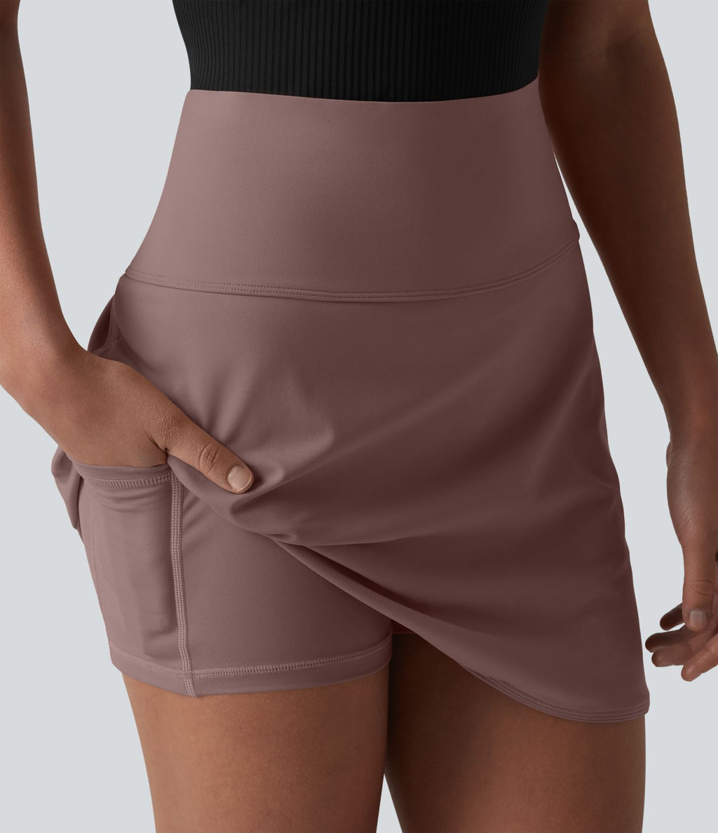 Jupe de golf courte 2-en-1 SoftlyZero™ Airy effet frais InstantCool taille ultra-haute gainant avec ourlet arrondi et poches