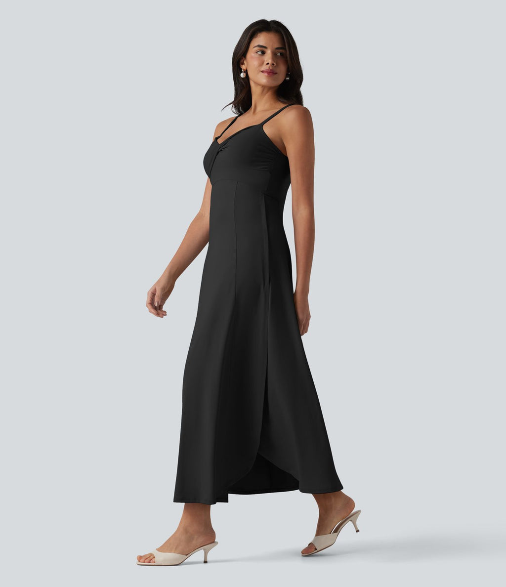 Robe midi à bretelles col V